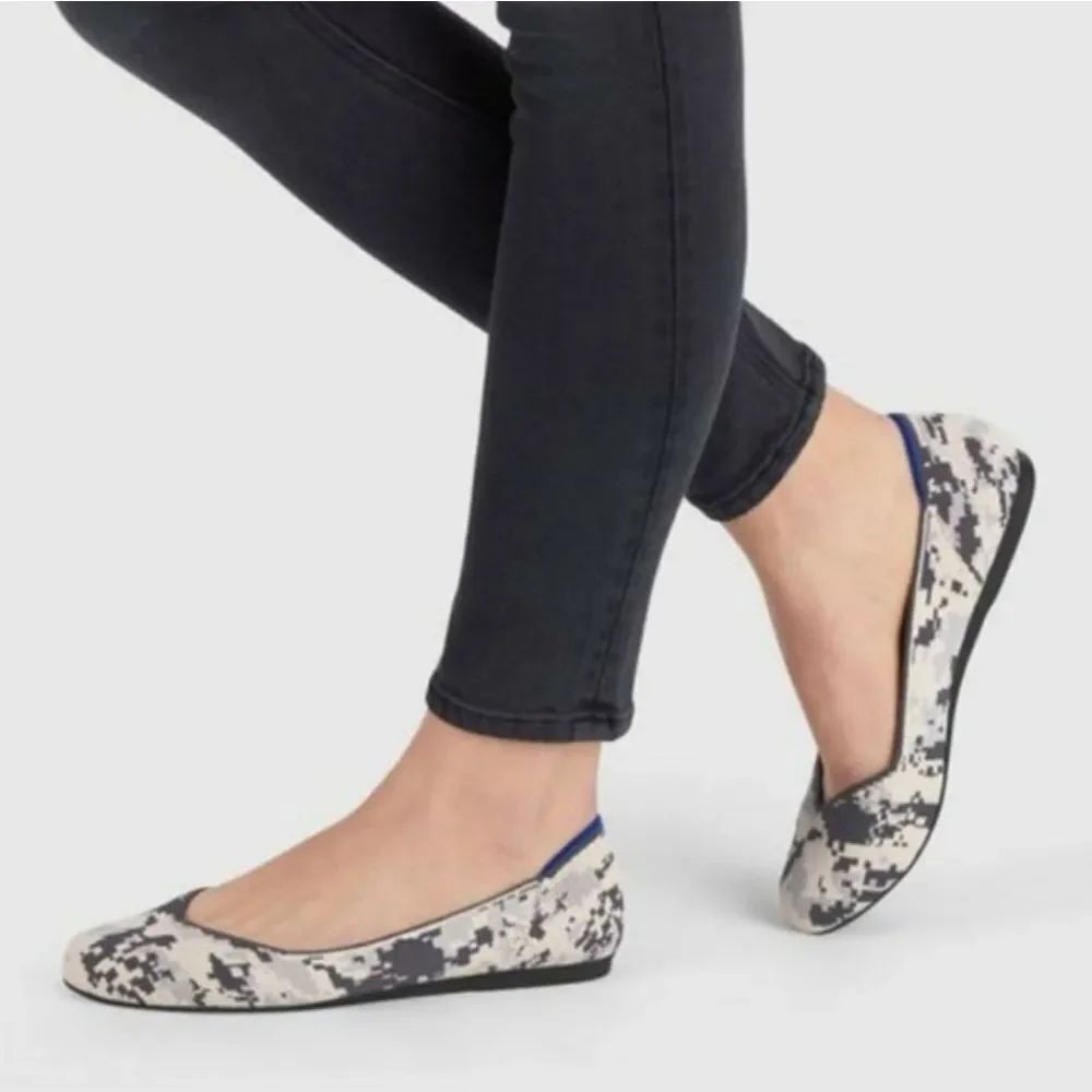 Rothy's Round Ash Gray Camo Flats Size 9